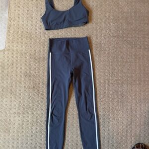 Vuori Tracking Leggings and Daily Bra, Azure Blue